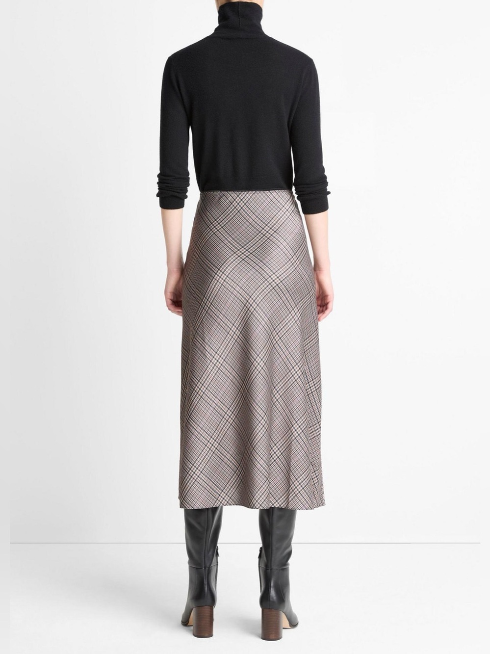 Vince Pressed Plaid Satin Slip Skirt from Nordstrom - Picture 3 of 14